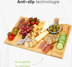 JoFlow® Premium Borrelplank Of Tapasplank Bamboe Hout | Kaasplank Of Serveerplank| INCL. EXTRA Tapas Schaaltje -Skimask 1200x1111 28