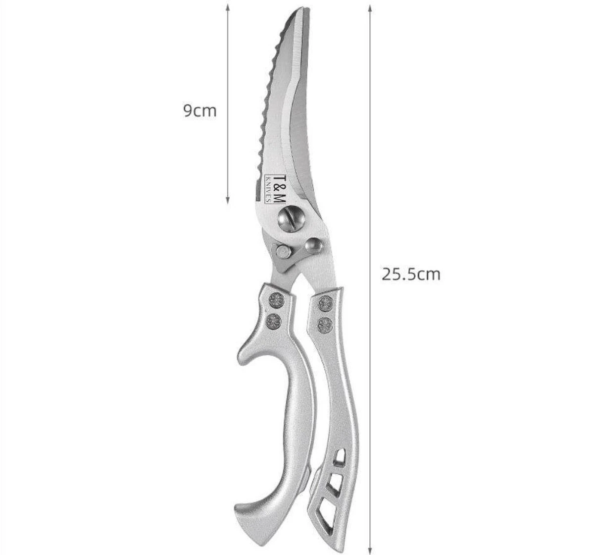 T&M Knives Vleesschaar - Wildschaar En Gevogelteschaar Professioneel - Keukenschaar - Schaar Voor Kip En Vis – Kruidenschaar 12 T&M Knives Vleesschaar - Wildschaar En Gevogelteschaar Professioneel - Keukenschaar - Schaar Voor Kip En Vis – Kruidenschaar - Afbeelding 10