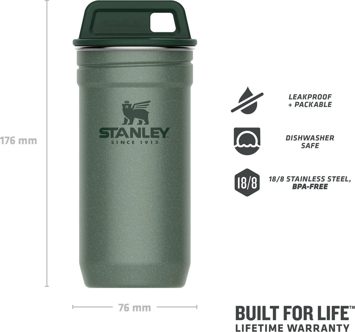 Stanley The Nesting Shot Glass Set - Hammertone Green 5 Stanley The Nesting Shot Glass Set - Hammertone Green - Afbeelding 3