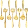 Fako Bijoux® - Bloemen Lepels Set - Theelepel / Koffielepel - 12cm - Goud - 8 Stuks -Skimask 1200x1125 6
