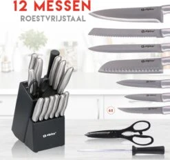 Alpina Messenblok 15-delig - 12 Messen - 1 Aanzetstaal -1 Schaar Met Anti-kleeflaag - RVS 17 Alpina Messenblok 15-delig - 12 Messen - 1 Aanzetstaal -1 Schaar Met Anti-kleeflaag - RVS -Skimask 1200x1126 2