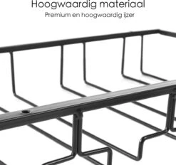 Wijnglazen Houder - Zwart - 6 Rijen - 18 Glazen - Ophangrek Wijnglazen - Wijnrek - Glazenrek - Wijn Glas Rek - Wijnglas Houder - Wijnglazenhouder - Glasophangrek - Wijnglas Rek - Bar En Keuken -Skimask 1200x1129 7