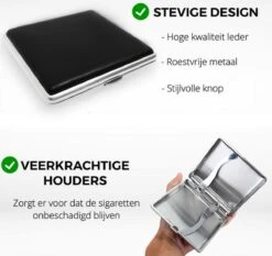 EYSLife Sigaretten Doosje + Aansteker Hoesje - Met Veerkrachige Houders - 20 Sigaretten - Leder - Extra Stevig - Roestvrij - Sigarettenhouder - Box / Opbergdoosje 11 EYSLife Sigaretten Doosje + Aansteker Hoesje - Met Veerkrachige Houders - 20 Sigaretten - Leder - Extra Stevig - Roestvrij - Sigarettenhouder - Box / Opbergdoosje -Skimask 1200x1132 7
