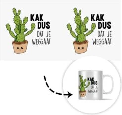 Mok - Koffiemok - Spreuken - Quote - 'Kak Dus Dat Je Weggaat' - Baan - Mokken - 350 ML - Beker - Koffiemokken - Theemok - Mok Met Tekst -Skimask 1200x1134 10
