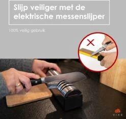 Elektrische Messenslijper Voor Messen En Scharen - Grof En Fijn Slijpen - Geschikt Voor Alle Messen - Anti Slip - Zilver -Skimask 1200x1138