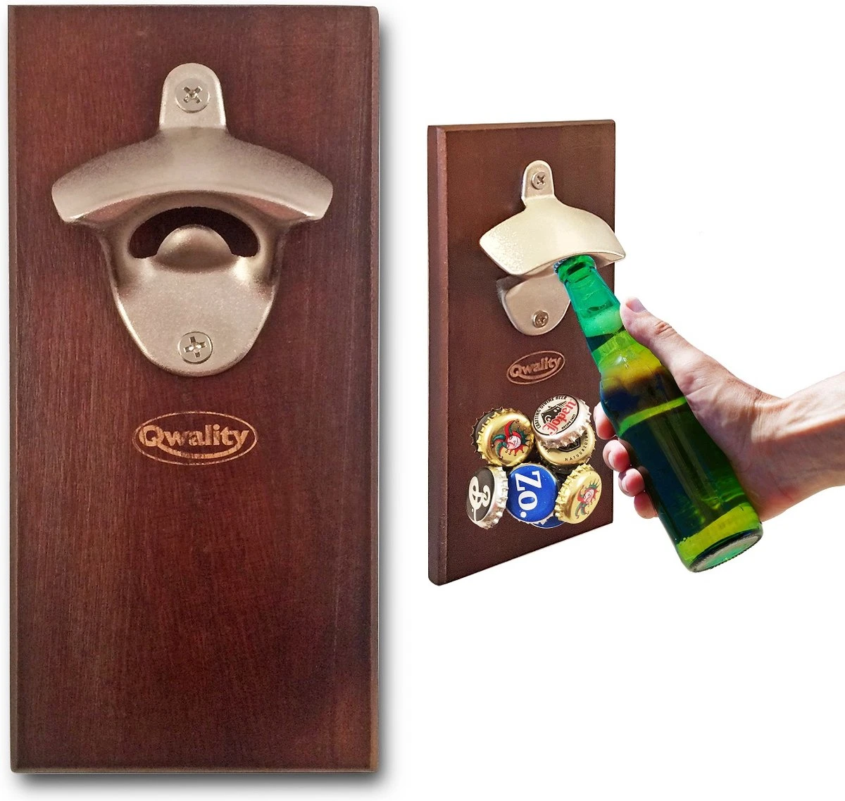Sterke Magnetische Bieropener Muur - Luxe Flesopener – Cadeau Voor Hem Haar Man Vrouw – Valentijn - Hout - Qwality 3 Sterke Magnetische Bieropener Muur - Luxe Flesopener – Cadeau Voor Hem Haar Man Vrouw – Valentijn - Hout - Qwality
