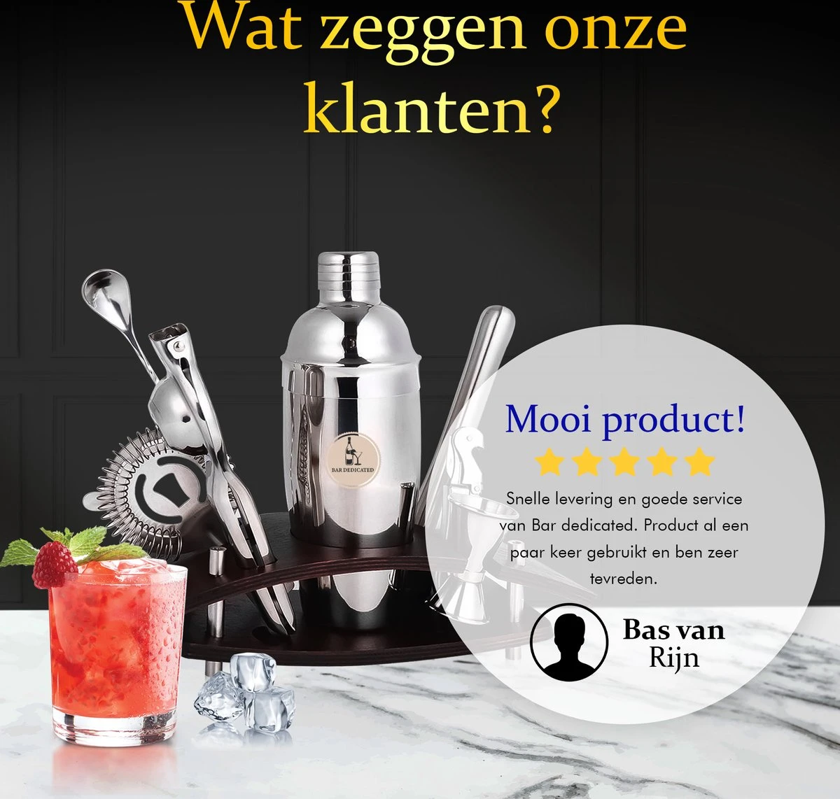 Bar Dedicated - Cocktail Shaker Luxe - Cocktail Set 750 ML - Inclusief Nederlandstalig Receptenboek - Pasen 5 Bar Dedicated - Cocktail Shaker Luxe - Cocktail Set 750 ML - Inclusief Nederlandstalig Receptenboek - Pasen - Afbeelding 3