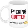 Fcking Quitter Mok Wit En Zwart - Kado Mok / Beker - Nieuwe Baan - Afscheidscadeau Collega / Werknemer -Skimask 1200x1145 15