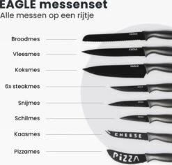 Eagle Messenset Met Blok - Complete 17 Delige Set - Messenslijper - Messenblok - Zwart -Skimask 1200x1147
