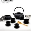 Lumaland - 12 Delig Theeservies - 1.4 L Gietijzeren Theepot - Theewarmer, Lepel, Zeef, 4 Kopjes En 4 Onderzetters -Skimask 1200x1148 10