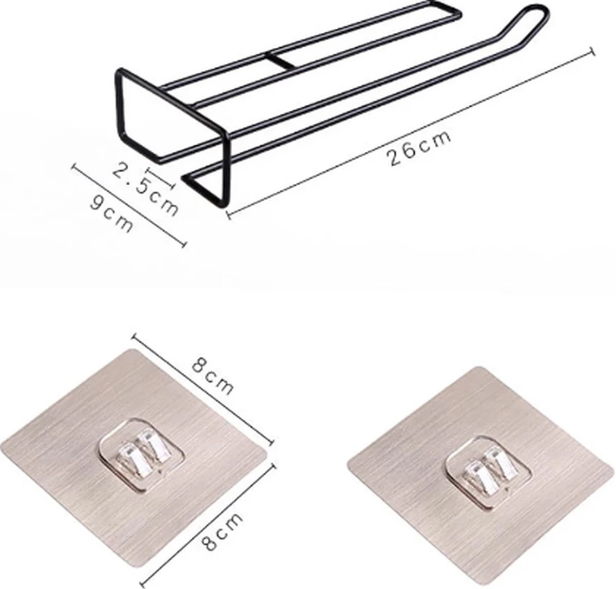 Wijnglazenhouder - Ophangrek Wijnglazen - Wijnrek - Glazenrek Hangend - Wijnglazen Ophangen - Mat Zwart Metaal 4 Wijnglazenhouder - Ophangrek Wijnglazen - Wijnrek - Glazenrek Hangend - Wijnglazen Ophangen - Mat Zwart Metaal - Afbeelding 2
