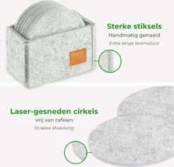 Soothe Onderzetters Voor Glazen - Vilt 10 Stuks – Lichtgrijs – Onderzetters Met Houder – Handgemaakt - Hittebestendig, Absorberend En Duurzaam 13 Soothe Onderzetters Voor Glazen - Vilt 10 Stuks – Lichtgrijs – Onderzetters Met Houder – Handgemaakt - Hittebestendig, Absorberend En Duurzaam -Skimask 1200x1149 13