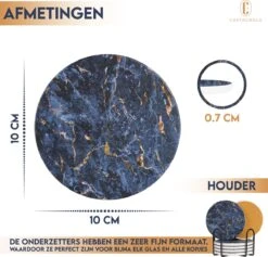 Castagnola Keramische Onderzetters Met Houder – Onderzetters Voor Glazen – Onderzetters Design – Onderzettersset – Drink Onderzetters – Keramisch – Kurk – Set Van 6 – Blauw/Goud 14 Castagnola Keramische Onderzetters Met Houder – Onderzetters Voor Glazen – Onderzetters Design – Onderzettersset – Drink Onderzetters – Keramisch – Kurk – Set Van 6 – Blauw/Goud -Skimask 1200x1153 20