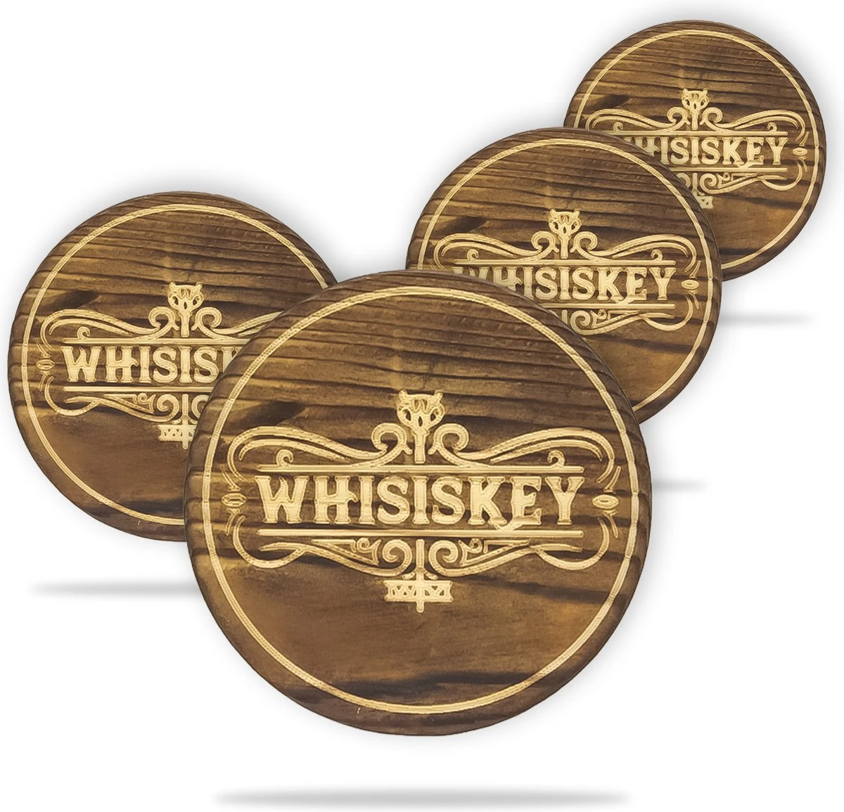 Whisiskey Onderzetters - Hout - Whisky Onderzetter - Onderzetters Voor Glazen - Onderzetters Design - Whiskey Glazen - Cadeau Voor Man & Vrouw 5 Whisiskey Onderzetters - Hout - Whisky Onderzetter - Onderzetters Voor Glazen - Onderzetters Design - Whiskey Glazen - Cadeau Voor Man & Vrouw - Afbeelding 3