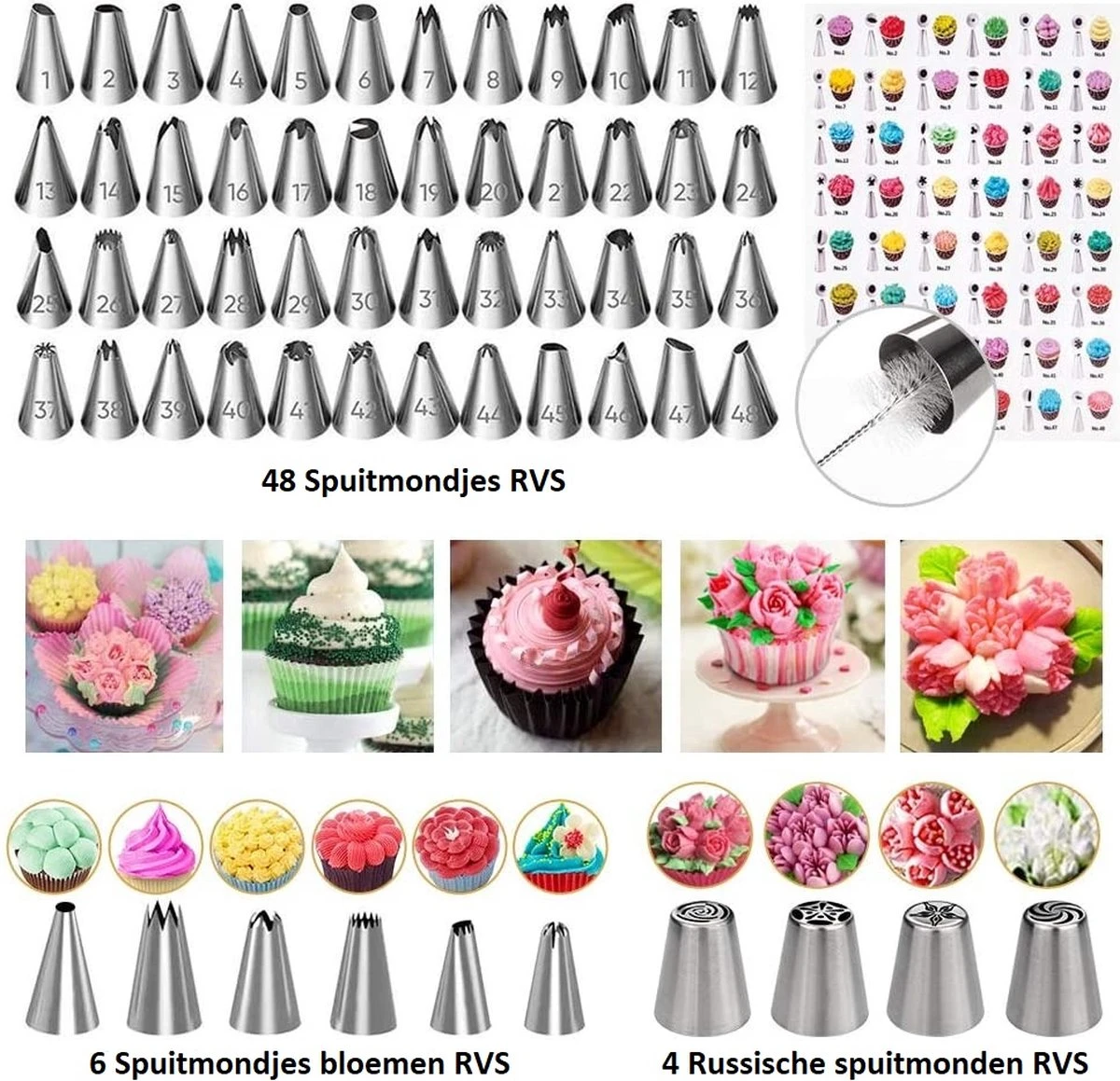 Luxe RVS Draaiplateau Set - 356 Delige Taart En Cake Decoratie Set - Taart Bakken Accessoires Set – Taartversiering 10 Luxe RVS Draaiplateau Set - 356 Delige Taart En Cake Decoratie Set - Taart Bakken Accessoires Set – Taartversiering - Afbeelding 8