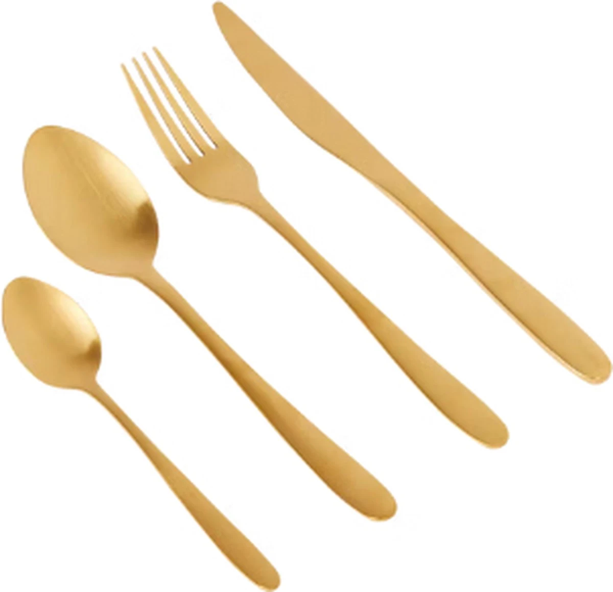 Merkloos Bestekset 16-delig - Goud - Goudkleur - 4x Messen, Vorken, Lepels En Dessertlepels - Roestvrij Staal 3 Merkloos Bestekset 16-delig - Goud - Goudkleur - 4x Messen, Vorken, Lepels En Dessertlepels - Roestvrij Staal