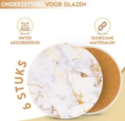 Castagnola Keramische Onderzetters Met Houder – Onderzetters Voor Glazen – Onderzetters Design – Onderzettersset – Drink Onderzetters – Keramisch – Kurk – Set Van 6 – Wit/Goud 15 Castagnola Keramische Onderzetters Met Houder – Onderzetters Voor Glazen – Onderzetters Design – Onderzettersset – Drink Onderzetters – Keramisch – Kurk – Set Van 6 – Wit/Goud -Skimask 1200x1160 10