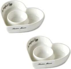 Riviera Maison Eierdop Set Van 2 - The Perfect Heart Egg Cup - Porselein