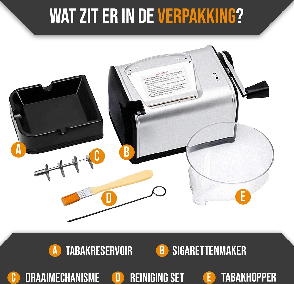 Professionele Elektrische Sigaretten Maker - Sigaretten Roller - Sigaretten Schieter - Automatisch - Zilver 6 Professionele Elektrische Sigaretten Maker - Sigaretten Roller - Sigaretten Schieter - Automatisch - Zilver - Afbeelding 4