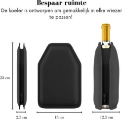 Qulair Wijnkoeler - Luxe Wijnkoeler - Rekbare Flessenkoeler Voor De Meeste Flesformaten - Active Wijnkoeler Hoes - Kerstcadeau Voor Volwassenen - Kerstkado - Zwart -Skimask 1200x1164 7