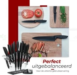 Aye Kitchen Messenset Met Blok - 17-Delig - Keukenmessen Incl. Koksmes - Messenslijper & Keukenschaar - Anti Kleeflaag -Skimask 1200x1166 1