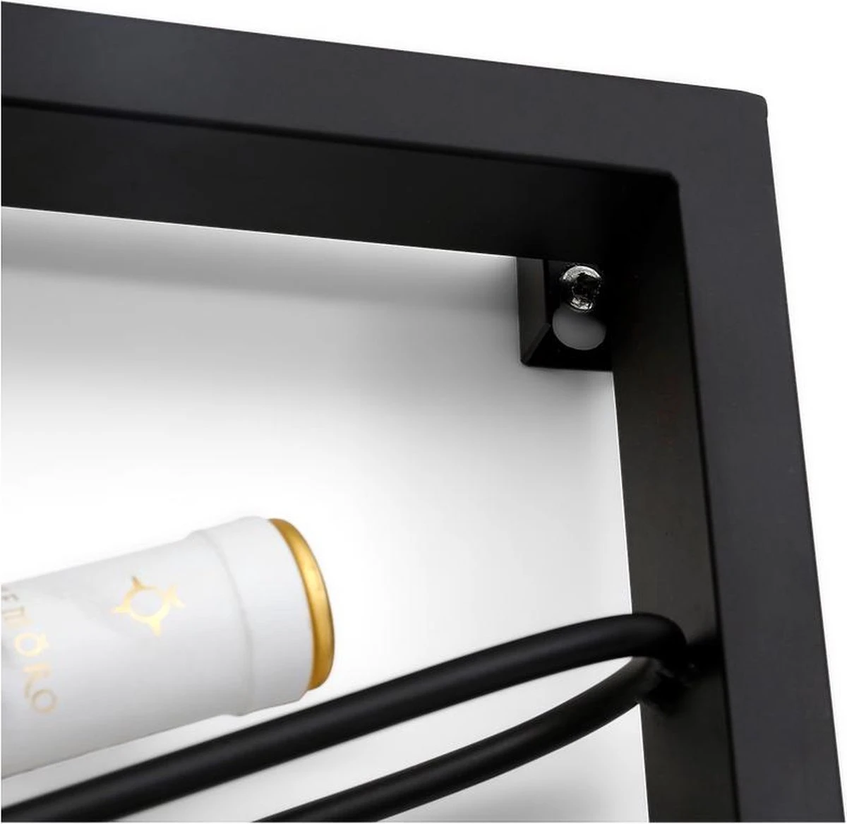 Wijnrek Hangend Voor Wand En Muur - Zwart Metaal 5 Wijnrek Hangend Voor Wand En Muur - Zwart Metaal - Afbeelding 3