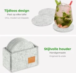 Soothe Onderzetters Voor Glazen - Vilt 10 Stuks – Lichtgrijs – Onderzetters Met Houder – Handgemaakt - Hittebestendig, Absorberend En Duurzaam 19 Soothe Onderzetters Voor Glazen - Vilt 10 Stuks – Lichtgrijs – Onderzetters Met Houder – Handgemaakt - Hittebestendig, Absorberend En Duurzaam -Skimask 1200x1167 14