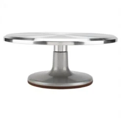 Krumble Taartplateau Draaibaar RVS / Diameter Van Ø31cm / Ideaal Voor Het Snijden En Maken Van Taarten - Geborsteld Chroom