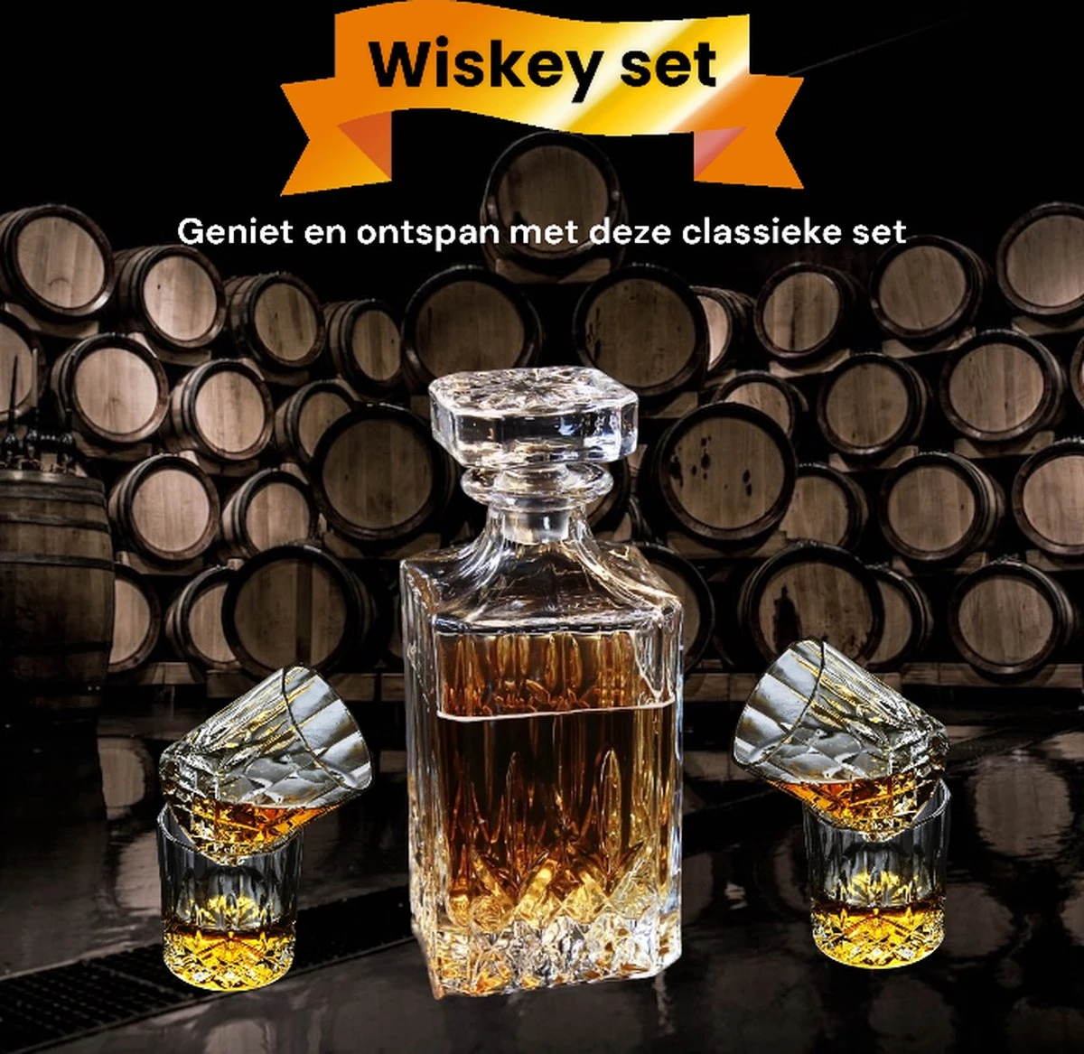 Whiskey Set - Whiskey Karaf - Whiskey Glazen - Karaf - Met 4 Glazen 8 Whiskey Set - Whiskey Karaf - Whiskey Glazen - Karaf - Met 4 Glazen - Afbeelding 6