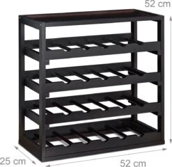 Relaxdays Wijnrek - 4 Etages - 20 Flessen - Hout -Skimask 1200x1167 9