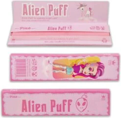 Alien Puff - Kingsize Pink - Roze Vloei - Lange Vloei - Filtertips - Tipjes - 11x Vloei En 7x Tip -Skimask 1200x1169 11