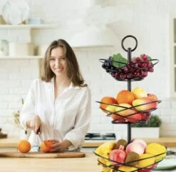 Chefs Cuisine Fruitmand - Fruit Mand - Fruit Etagère - Fruitmand 3 Lagen – Fruitschaal - Fruitmand 2 Lagen - Aanrecht Organiser - Zwart Roestvrij Staal - Geschenkset – Geschenkset Vrouwen – Kerstcadeau – Kerstcadeau Vrouwen -Skimask 1200x1169 15