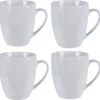 Excellent Houseware Set Van 4x Stuks Bekers/mokken Wit 380 Ml Van Porselein - Melkbekers -Skimask 1200x1170 14