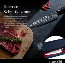 Kirosaku Premium Damascus Keukenmes - 20cm Lemmet Lengte Keukenmes - Damascus Mes Keukenmes Gemaakt Van 67 Lagen Japans Damascus Staal, Origineel Scherp Koksmes Professioneel Mes - Pakka Houten Handvat -Skimask 1200x1170 2