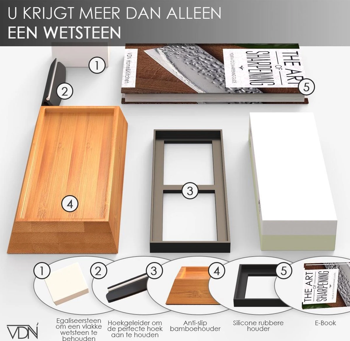 Luxe Dubbelzijdige Wetsteen Slijpsteen Set 1000 4000 Van Edelkorund (18x6x3 CM) Met E-book Voor Slijpen Van Messen E.d. Van VDN 6 Luxe Dubbelzijdige Wetsteen Slijpsteen Set 1000 4000 Van Edelkorund (18x6x3 CM) Met E-book Voor Slijpen Van Messen E.d. Van VDN - Afbeelding 4