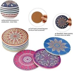 Onderzetters - Set Van 6 - Rond - Onderzetters Voor Glazen - Bohemian - Oosterse - Mandala Design - Coasters - Moederdag Cadeau -Skimask 1200x1175 18