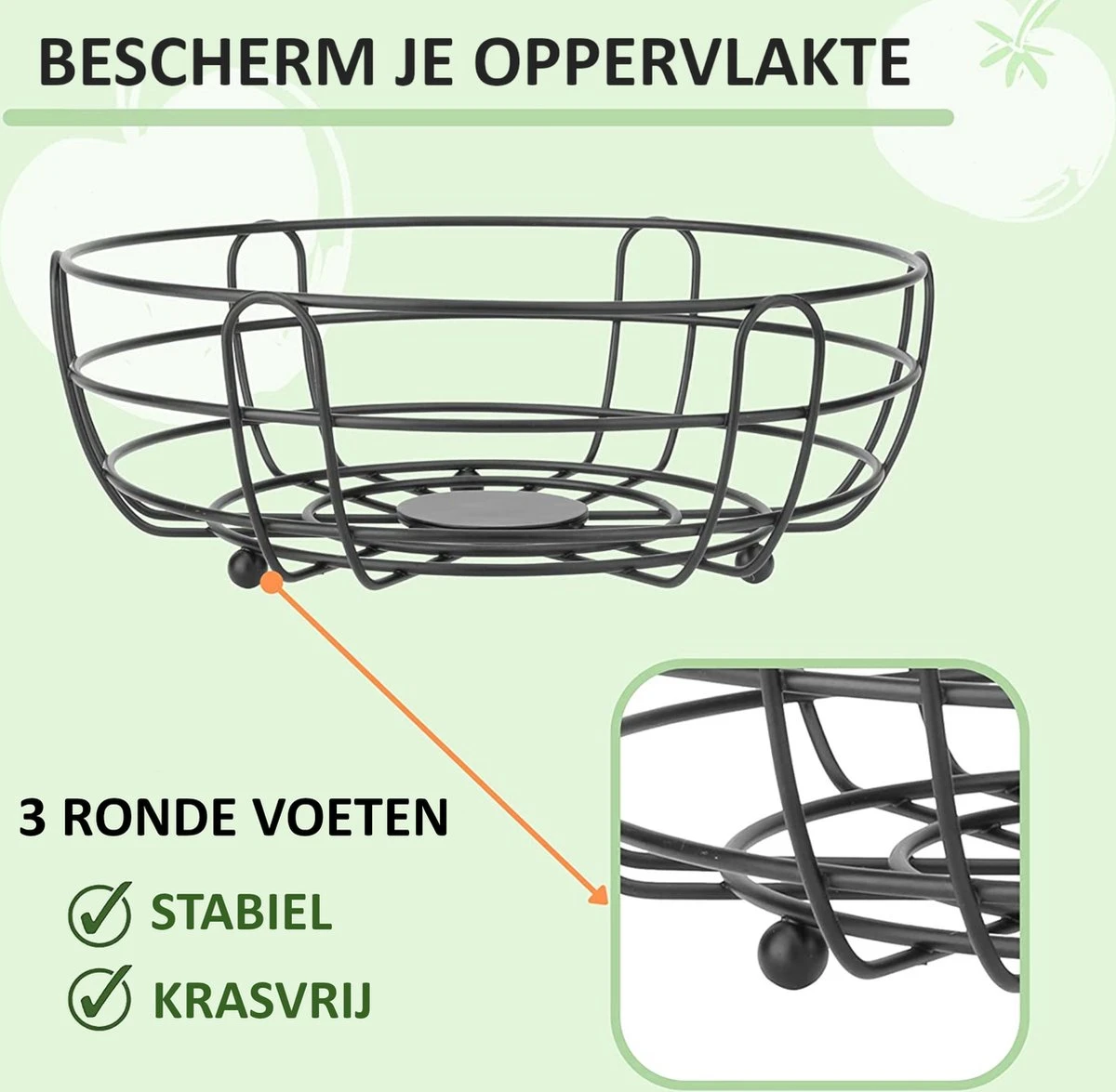 Fruitmand – Fruitschaal – Fruitmand Zwart – Etagere 2 Lagen – Aanrecht Organiser – Zwart 10 Fruitmand – Fruitschaal – Fruitmand Zwart – Etagere 2 Lagen – Aanrecht Organiser – Zwart - Afbeelding 8
