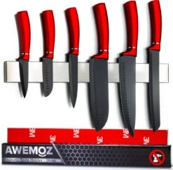 AWEMOZ Magnetische Messenhouder - Messenmagneet - Messenblok - Messenrek - Messenstrip - Zelfklevende Magneetstrip Voor Messen - 36 Cm