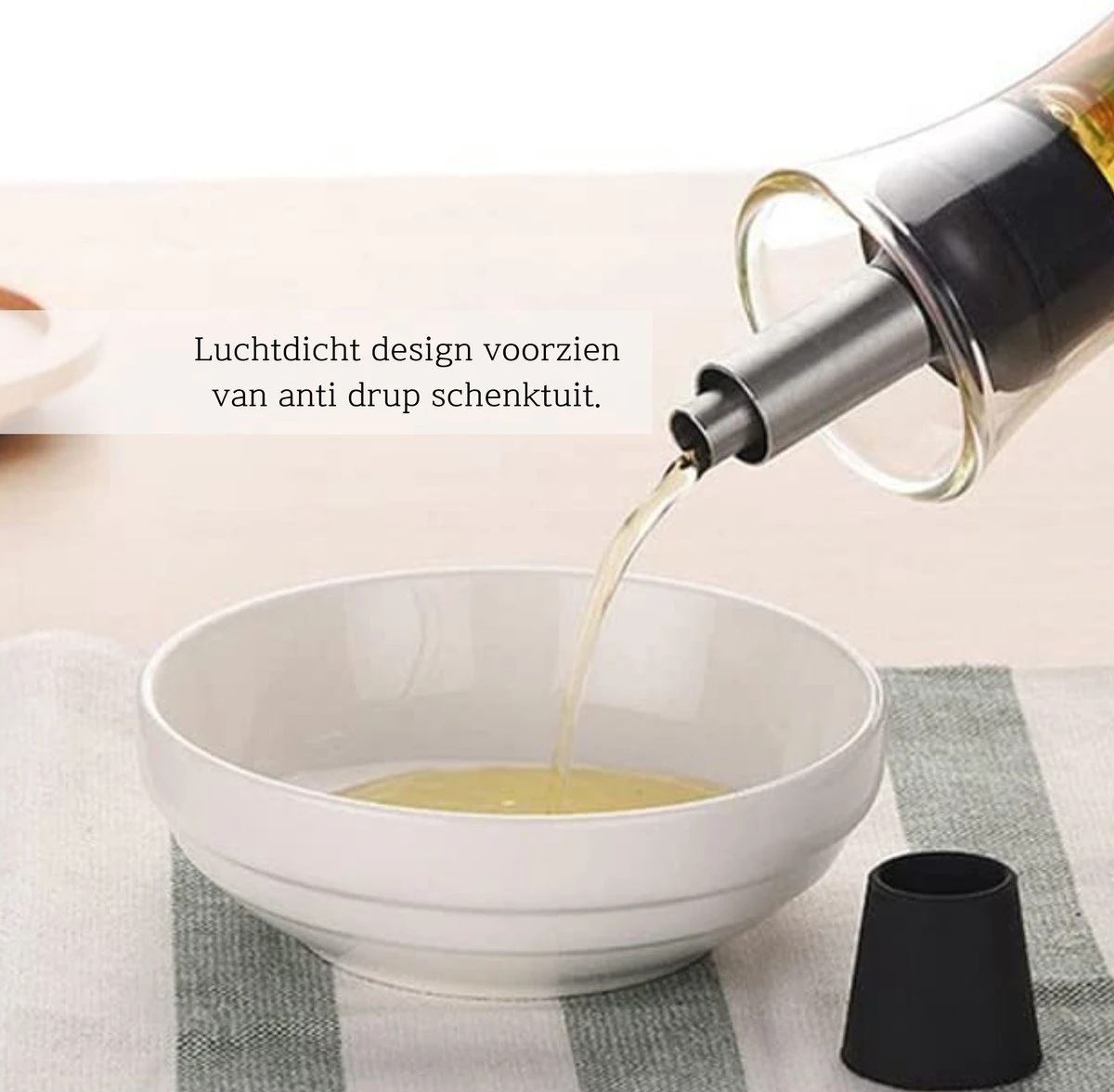 House Of Husk® Glazen Olie Dispenser Met Schenktuit - 500 Ml - Borosilicaat - Olie En Azijn Fles - Luchtdicht 5 House Of Husk® Glazen Olie Dispenser Met Schenktuit - 500 Ml - Borosilicaat - Olie En Azijn Fles - Luchtdicht - Afbeelding 3