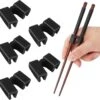 Merkloos 5 Stuks Handige Eetstokjes Houder - Sushi Servies - Herbruikbare Stokjes - Duurzaam - Chopstick Trainers Hulpstuk - Zwart Chopsticks Helper Kinderen -Skimask 1200x1177 3