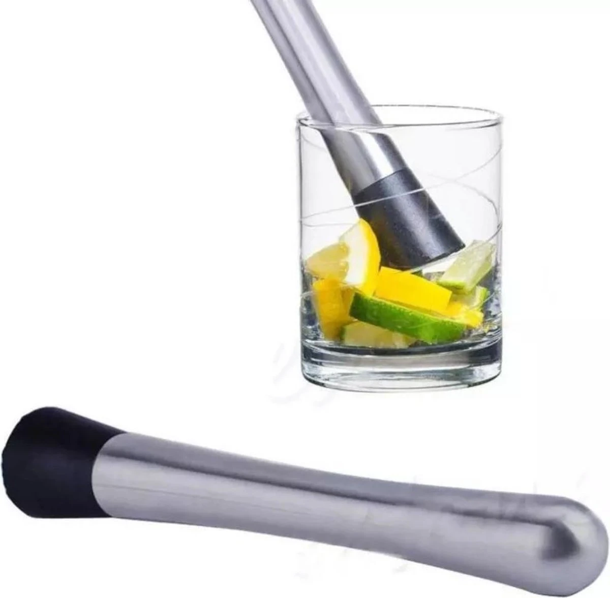 Thuys Cocktailstamper - Cocktail Stamper - Muddler - Tonic Stamper - Citroen Stamper - RVS - Zilver 6 Thuys Cocktailstamper - Cocktail Stamper - Muddler - Tonic Stamper - Citroen Stamper - RVS - Zilver - Afbeelding 4