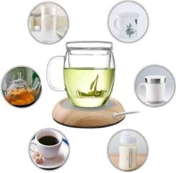 Merkloos Cup Warmer Met USB Aansluiting - Geschikt Voor Bekers En Glazen - Mok Warmer - Houd Uw Drinken Ca. 70℃ - Verwarmende Onderzetter - Thuiswerken – Relatiegeschenk - Kopjeswarmer - Mug Warmer - Onderzetter – Koffie Warmer – Thee Warmer – -Skimask 1200x1179 18