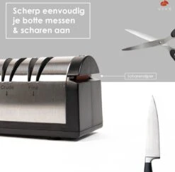 Elektrische Messenslijper Voor Messen En Scharen - Grof En Fijn Slijpen - Geschikt Voor Alle Messen - Anti Slip - Zilver -Skimask 1200x1179 2