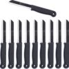 Solingen Kartelmes - Tomatenmes Met Kartel - RVS - 18,5 Cm Met "Blade Cover" - Zwart - 10 Stuks