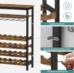 IN.HOMEXL - Shanco Wijnrek Voor 24 Flessen - Industrieel - Wijnrek Metaal - Bruin / Zwart - Flessenrek - 66 X 30 X 100 Cm 16 IN.HOMEXL - Shanco Wijnrek Voor 24 Flessen - Industrieel - Wijnrek Metaal - Bruin / Zwart - Flessenrek - 66 X 30 X 100 Cm -Skimask 1200x1182 15