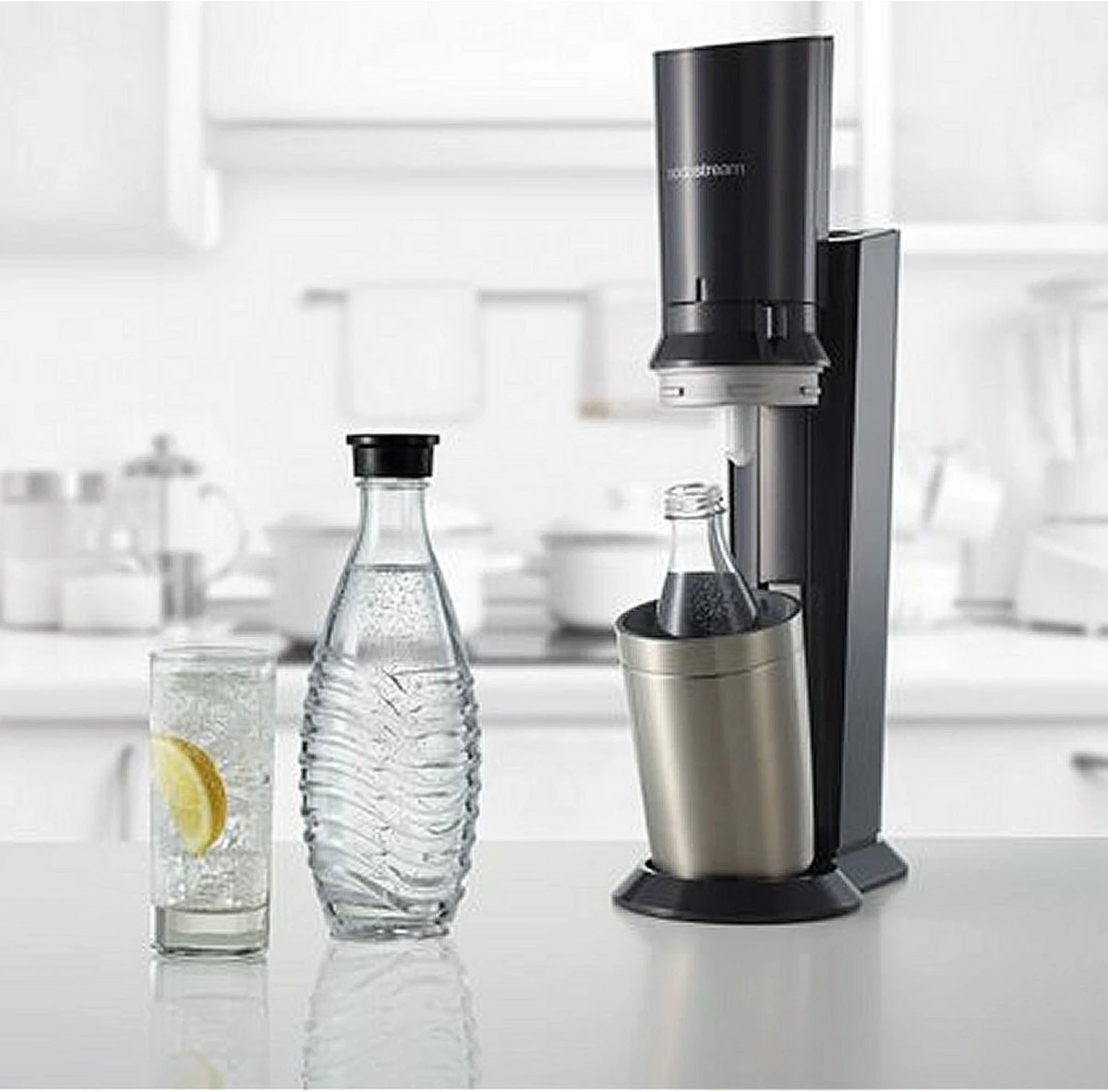 SodaStream Crystal Megapack - Zwart - Incl 2 Glazen Karaffen 4 SodaStream Crystal Megapack - Zwart - Incl 2 Glazen Karaffen - Afbeelding 2