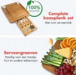 KitchenBrothers Borrelplank - Tapasplank - Uitschuifbaar - Complete Set Met Messen - Bamboe 13 KitchenBrothers Borrelplank - Tapasplank - Uitschuifbaar - Complete Set Met Messen - Bamboe -Skimask 1200x1185 18