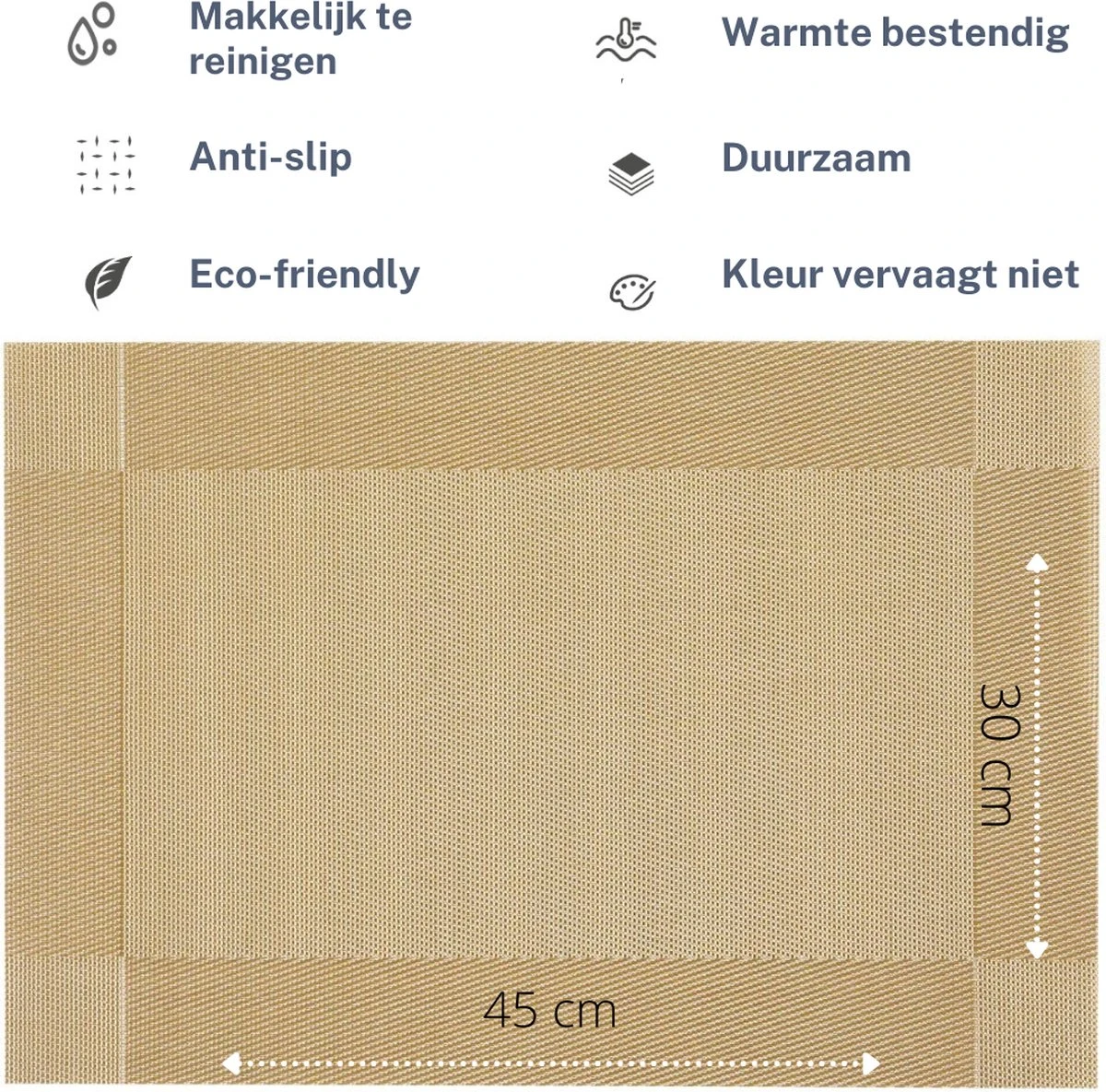 Four Love Placemats Kunststof - Kleur Goud (meerdere Kleuren Beschikbaar) - 4 Stuks - Decoratie Voor Binnen - Tafeldecoratie - Housewarming Cadeau - Bruiloft Decoratie - 45 X 30 Cm 4 Four Love Placemats Kunststof - Kleur Goud (meerdere Kleuren Beschikbaar) - 4 Stuks - Decoratie Voor Binnen - Tafeldecoratie - Housewarming Cadeau - Bruiloft Decoratie - 45 X 30 Cm - Afbeelding 2