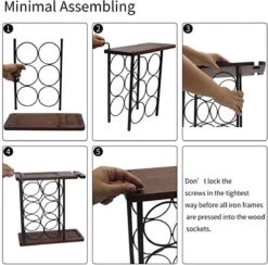 Nezr® Wijnrek - Luxe Design - Wijnrek Hout - Wijnrek Metaal - Wijnglashouder - Wijnfleshouder - Bruin -Skimask 1200x1187 6