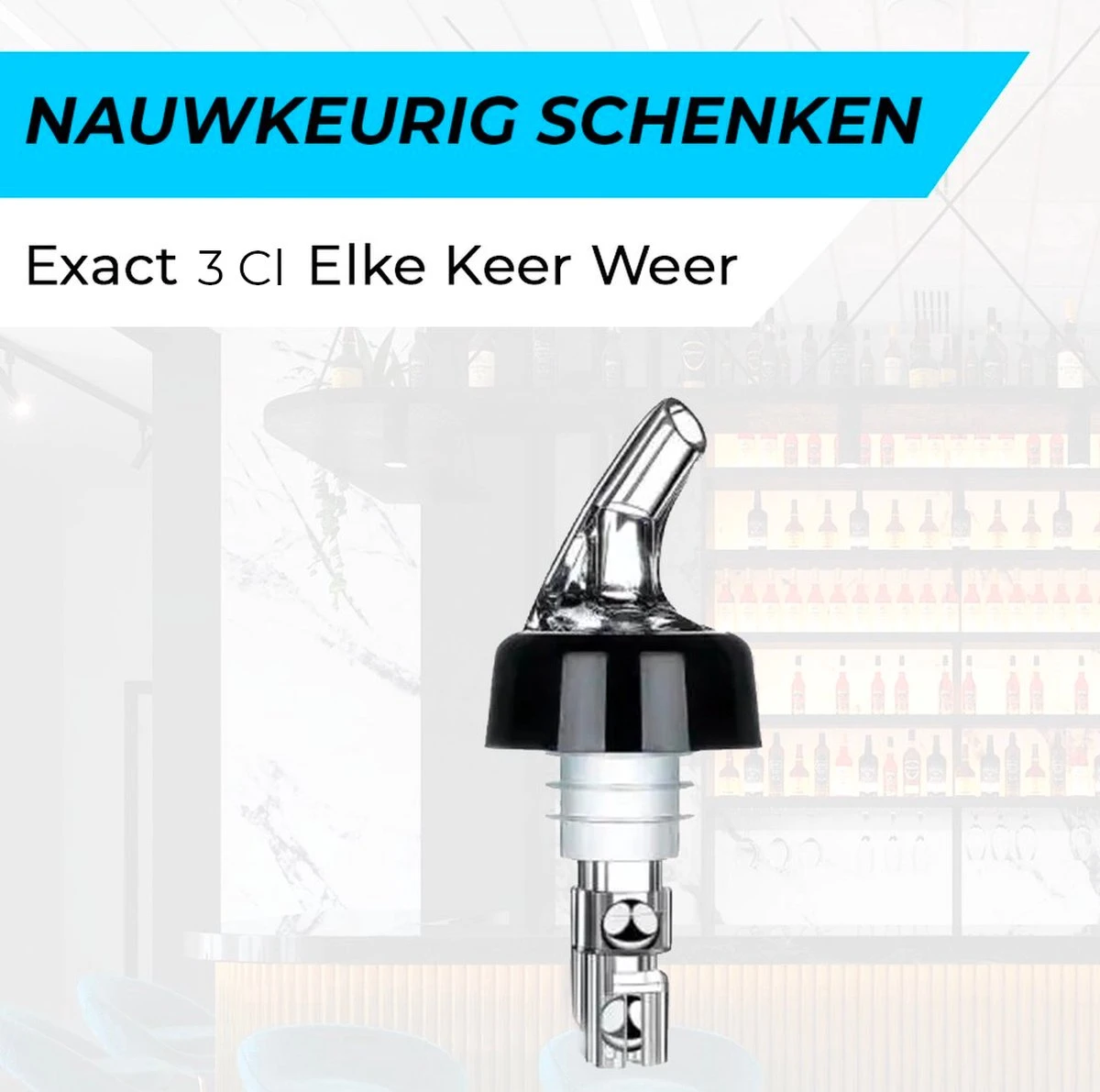Precisie Schenktuit (3CL) Kogel Maatschenker 4 Stuks - Kogelschenktuit Voor Horeca - Transparant 6 Precisie Schenktuit (3CL) Kogel Maatschenker 4 Stuks - Kogelschenktuit Voor Horeca - Transparant - Afbeelding 4